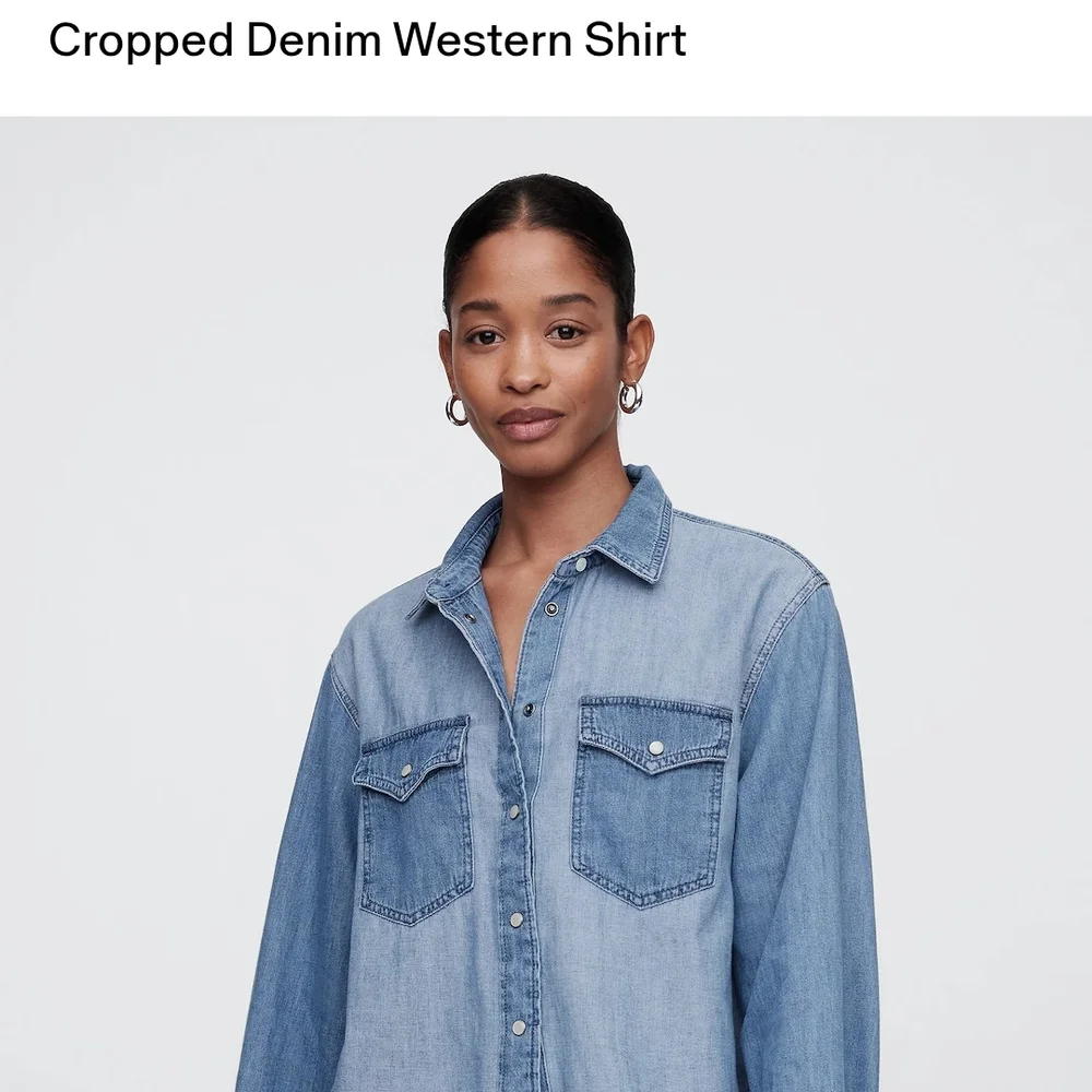 New Gap Women's Blue Denim Shirt - Picture 3 of 6